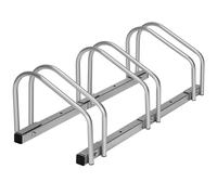 tectake® Aparcamiento para Bicicletas Carretera o Montaña, Soporte Bicicletas Suelo, Bike Stand, Construcción de Acero Estable, Montaje Fácil, Soporte Bicicleta - 4 Bicicletas Plata