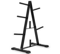 tectake® Soporte Pesas con 7 Barras para Discos de 25 mm, Capacidad de Carga 200 kg, Soporte Barra Musculacion, Organizador Gimnasio, para Complementar tu Rack Musculación, Mueble Pesas - Negro