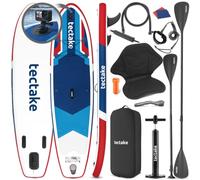 tectake® Tabla Paddle Surf Hinchable, 200 kg, Asiento Kayak, Soporte Cámara