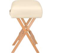 Tectake Taburete con dos cojines rollo, plegable, con asa, 54 cm alto, beige