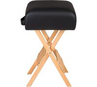 Tectake Taburete con dos cojines rollo, plegable, con asa, 54 cm alto, negro