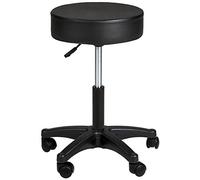 TecTake Taburete con Ruedas | Giratorio 360° | Asiento Acolchado de 10 cm (Negro | no. 402537)