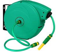 tectake® Tambor Riego Manguera Extensible con Enrollador de Cable Integrado para un Uso Práctico en Exteriores, Ideal como Manguera Jardin para el Riego Eficiente y Ordenado del Jardín - 20 Metros