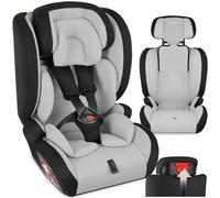 tectake® tectake® Silla de Coche Infantil con Aprobación i-Size con Protección Lateral, Top Tether, Arnés de 5 Puntos, Reposacabezas Ajustable, de 76 cm a 150 cm, Carga hasta 36 Kg - gris claro/negro