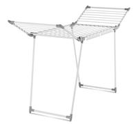 tectake Tendedero XXL estable, plegable, 18 m de longitud de secado en 25 barras, soporte para secadora con 2 soportes para piezas pequeñas, con alas con laterales elevados para piezas largas - Blanco