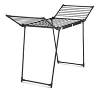 tectake Tendedero XXL Estable, Plegable, 18 m de Longitud de Secado en 25 Barras, Soporte para Secadora con 2 Soportes para Piezas pequeñas, con alas con Laterales elevados para Piezas largas - Negro