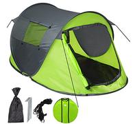 tectake® Tienda de Campaña para 2 Personas, Impermeable, Montaje Rápido, con Piquetas y Cuerdas Tensoras, Ideal para Camping, Senderismo, Acampada, Supervivencia - 220 x 130 x 95 cm Gris/Verde