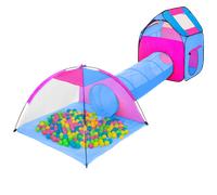 Tectake - Tienda infantil con túnel, 200 bolas y bolsa Incluye 200 bolas Con práctica bolsa de transporte Montada en pocos segundos, plegable y compacta
