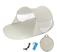 TecTake Tienda instantánea de Playa campaña protección UV Viento Pop up 245x145x95cm - Varios Modelos - (Gris | no. 401677)