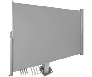 tectake® Toldo Lateral Retráctil, Separador de Ambientes Exterior, Tela Toldo Impermeable 240g/m², Protección Solar, Toldos Exterior Terraza, Poste de Apoyo de Aluminio - 160x300cm Gris