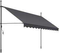 Tectake Toldo plegable para balcón con manivela ajustable en altura poliéster