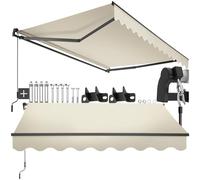 tectake® toldo retractil con Brazos articulados, fácil de Manejar con manivela, Estructura de Aluminio y Acero, Ideal para terraza, toldo Exterior, toldos Exterior terraza - 250x200 cm Beige