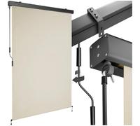 tectake® toldo Vertical Exterior Enrollable con manivela, Soporte toldo, Toldos Exterior Terraza y balcón, protección Solar y Cortavientos, Tela toldo Balcon Resistente - 120 x 250 cm Beige