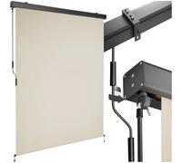 TecTake® toldo Vertical Exterior Enrollable con manivela, Soporte toldo, Toldos Exterior Terraza y balcón, protección Solar y Cortavientos, Tela toldo Balcon Resistente - 140 x 250 cm Beige