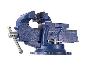 tectake® tornillo de banco, hierro fundido con yunque, base giratoria 360°, ideal para banco de trabajo, herramientas de taller, torno de banco, herramienta yunque herrero - 27 x 10 x 15 cm