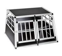 tectake® Transportin Perro Coche, Jaula para Perros con Puerta y Cerradura, Transportin Perro Grande Robusto, Jaula Perro Mediano Fácil de Limpiar, Jaulas para Perros - 89 x 69 x 50 cm