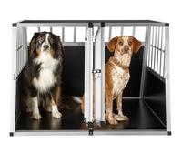 tectake® Transportin Perro Coche, Jaula para Perros con Puerta y Cerradura, Transportin Perro Grande Robusto, Jaula Perro Mediano, Jaulas para Perros - Sin Pared Divisoria 104x90,5x69cm