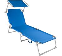 Tectake - Tumbona con 4 posiciones | Respaldo ajustable en 4 posiciones | Tumbona de jardín plegable | Tumbona de playa con parasol | Con 2 asas para transportar | Medidas totales (largo x ancho x