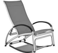 Tectake Tumbona de aluminio con función 2 en 1, respaldo ajustable, antracita