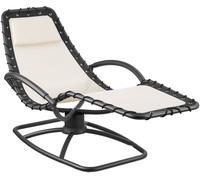 Tectake Tumbona de jardín ergonómica con función oscilante, 120 kg, beige