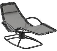 Tectake Tumbona de jardín ergonómica con función oscilante y 120 kg, gris