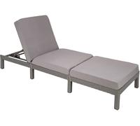 Tectake Tumbona de poliratán resistente, ajustable en 5 posiciones, gris
