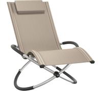 Tectake Tumbona ergonómica, plegable, 150 kg, beige