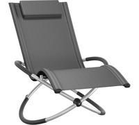 Tectake Tumbona ergonómica, plegable, 150 kg, gris