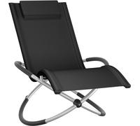 Tectake Tumbona ergonómica, plegable, 150 kg, negro