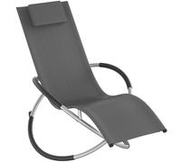 tectake® Tumbona Plegable con Función Balancín, Tumbona Playa Ergonómica, Tumbona Piscina en Acero y Textileno, Tumbona Jardín Exterior, Protección Antivuelco, Carga Máx. 150 kg, Fácil Montaje - beige