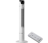 TecTake® Ventilador de Torre Silencioso, 110 cm, con Panel de Control LED, Tres Velocidades y Modos, Rotación y Temporizador, Ventilador de Pie con Mando - Blanco