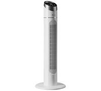 tectake® Ventilador de Torre Silencioso, 90 cm, con Panel de Control LED, Tres Velocidades y Modos, Rotación y Temporizador, Ventilador de Pie con Mando - Blanco
