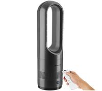 tectake® Ventilador Torre Sin Aspas, Ventilador Portatil Silencioso, Climatizador, Aire Acondicionado Portatil, Climatizador Portatil, Temporizador, Enfriador de Aire - Antracita