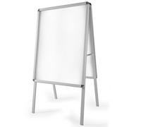 tectake® Vitrina Expositora de Exterior, Caballete Publicitario Din A1 Doble Cara Resistente a la Intemperie y Plegable con Marco de Aluminio Incluye Láminas Protectoras - Para Carteles DIN A1
