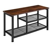 tectake® Zapatero Entrada Recibidor Industrial, Recibidores de Entrada, Muebles de Salon de Madera, Organizador Zapatos, Estanteria - 80 x 30 x 45,5 cm Madera Industrial Oscura, Rústica