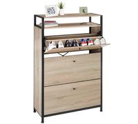 TecTake® Zapatero Entrada Recibidor, Recibidores de Entrada, Estanteria Zapatos, Organizador Zapatos, Mueble Recibidor, Mueble Zapatero - 81 x 32 x 130 cm Madera Industrial Clara, Roble Sonoma