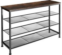 Tectake Zapatero estilo industrial y 3 estantes 100x30,5x72,5 cm madera oscura