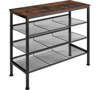 Tectake Zapatero estilo industrial y 3 estantes 75,5x30,5x69,5cm madera oscura