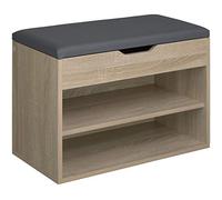 Banco zapatero Jasmina 60x30x43,5cm - madera clara, roble Sonoma