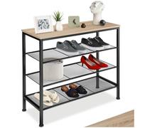 TecTake® Zapatero Madera, Zapatero Entrada Recibidor, Estanteria, Organizador Zapatos,Recibidores de Entrada, Mueble Recibidor, Muebles - 80,5 x 30,5 x 72,5 cm Madera Industrial Clara, Roble Sonoma