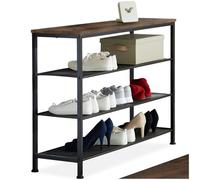 TecTake® Zapatero Madera, Zapatero Entrada Recibidor, Estanteria, Organizador Zapatos,Recibidores de Entrada, Mueble Recibidor, Muebles - 100 x 30,5 x 72,5 cm Madera Industrial Oscura, Rústica