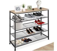 tectake® Zapatero Madera, Zapatero Entrada Recibidor, Estanteria, Organizador Zapatos,Recibidores de Entrada, Mueble Recibidor, Muebles - 100 x 30,5 x 93 cm Madera Industrial Clara, Roble Sonoma