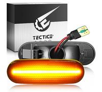 TECTICO Dinámicos LED Intermitentes Laterales, Compatible con Abarth Punto, Idea (350), Doblo I Cargo (223), Linea, Qubo (225), Multipla (186), Stilo, Bipper, Nemo, Musa (350), Negro, 2 piezas