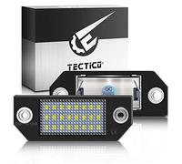 TECTICO LED Luces matrícula coche E-Mark ECE 6000K Blanco puro canbus No hay error Luz de matrícula para Focus C-MAX I 03 MK2 03-08, 2 Pieces,2 Piezas