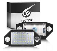 TECTICO LED Luces matrícula coche E-Mark ECE 6000K Blanco puro canbus No hay error Luz de matrícula Compatible con Ford Mondeo MK3 4/5 puertas, 2 piezas
