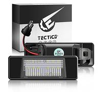TECTICO LED Luces matrícula coche E-Mark ECE 6000K Blanco puro canbus No hay error Luz de matrícula Compatible con Nissan X-Trail T30 T31 Qashqai J10 J11 P12 R51 Juke F15, 2 piezas