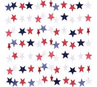 TecUnite Guirnalda de 8 Hilos con Estrellas patrióticas para Barbacoa del 4 de Julio, día conmemorativo, Fiesta del día de los Veteranos, celebración del día de la Independencia, día del Trabajo,