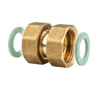 tecuro 424034 - Racor atornillado ÜWM/ÜWM 3/4 x 3/4 pulgadas DN 15 - sellado plano - ms en blanco