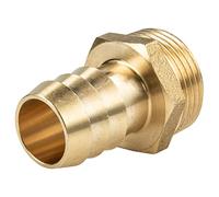 tecuro Boquilla hexagonal de latón para manguera, diámetro de 15 mm x 1/2 pulgadas, rosca exterior DIN ISO 228-1 cilíndrica