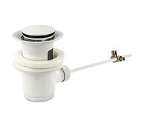 tecuro Desagüe excéntrico para lavabos de 1 1/4 pulgadas con rebosadero, lavabo y sifones en el baño, blanco RAL 9010